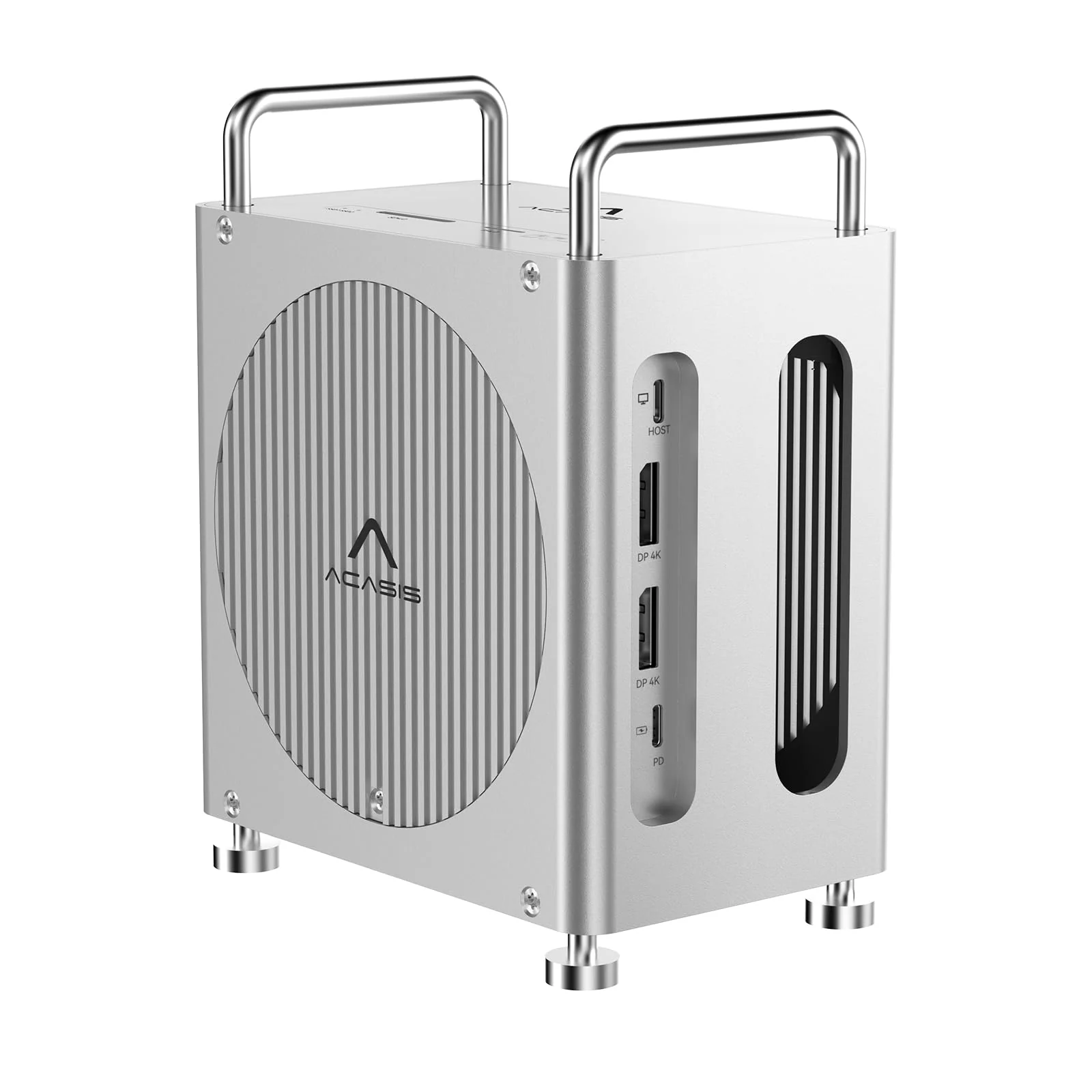 11-in-1 Dual-Bay NVMe SSD Docking Station, 40Gbps, Dual DisplayPort, USB 3.1, Silver f