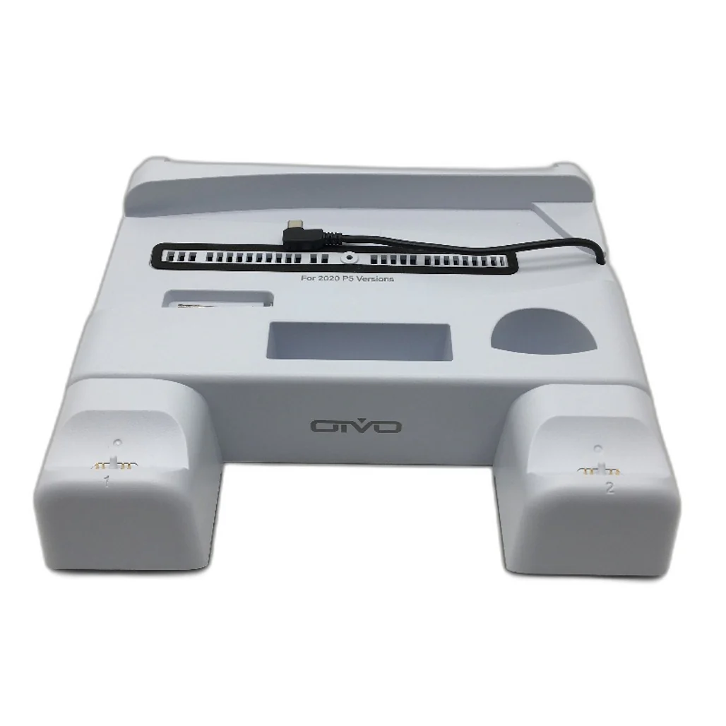 PS Console & Controller Charging Station, Gaming Accessories Holder, White, 26x26x6cm