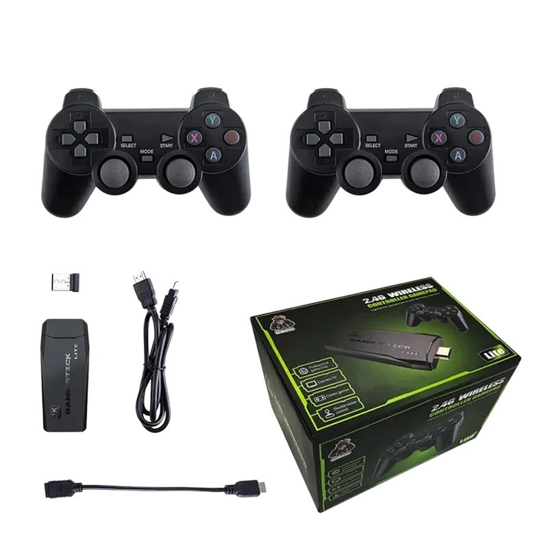 Portable Retro Game Stick Console, HD Gaming Stick M8, 64GB, with Wireless Controller