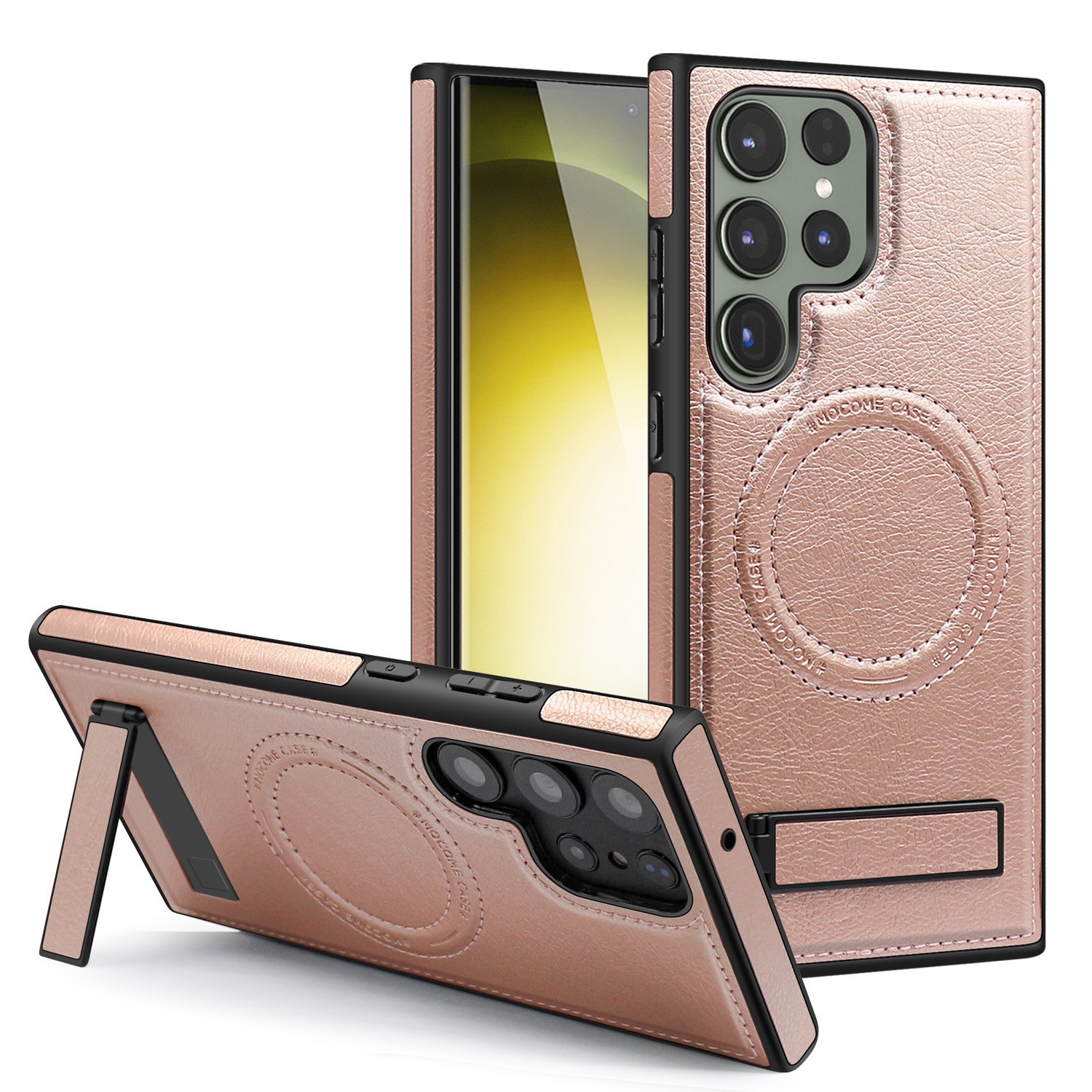 Leather Phone Case for Samsung Galaxy S25 Ultra, with Stand