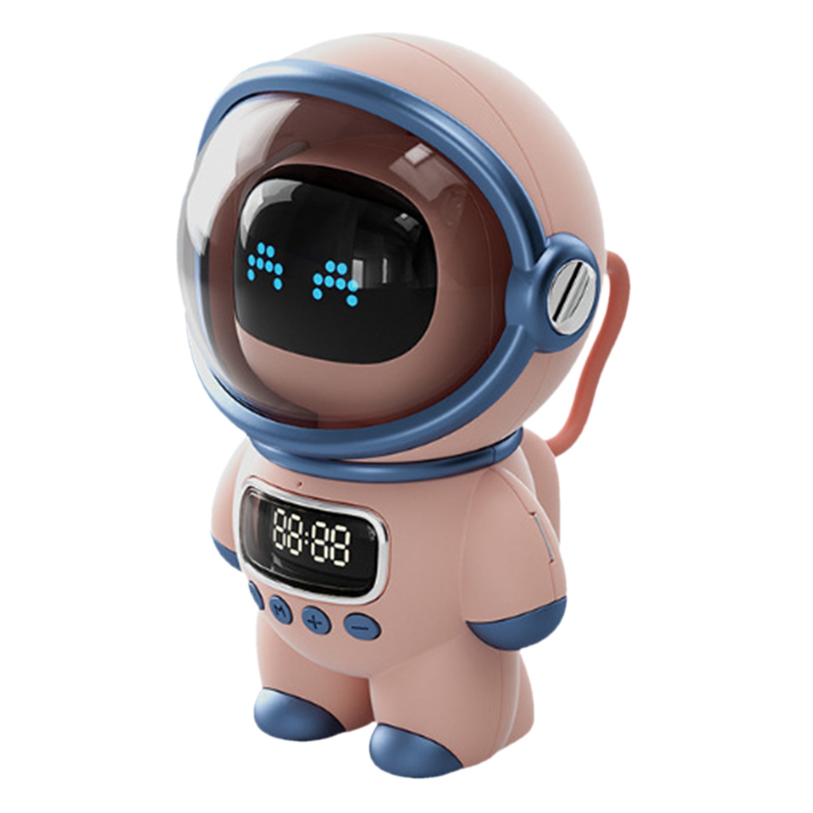 Astronaut Bluetooth Speaker with AI Voice, Clock, Night Light, Pink, Small, Birthday G