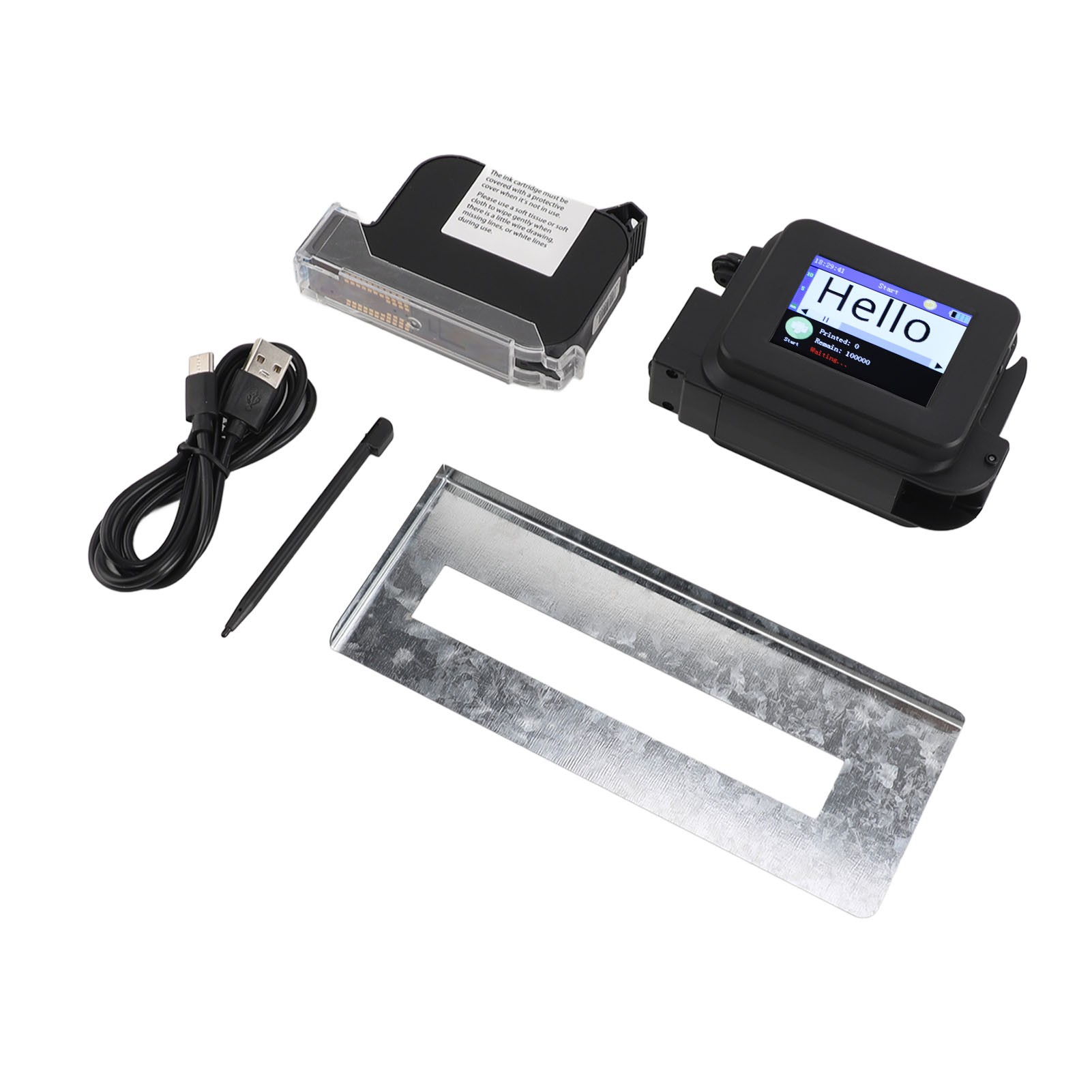 Pocket Inkjet Printer, Handheld, Adjustable Height 0.1-1in, Touch Screen, Fast Drying 