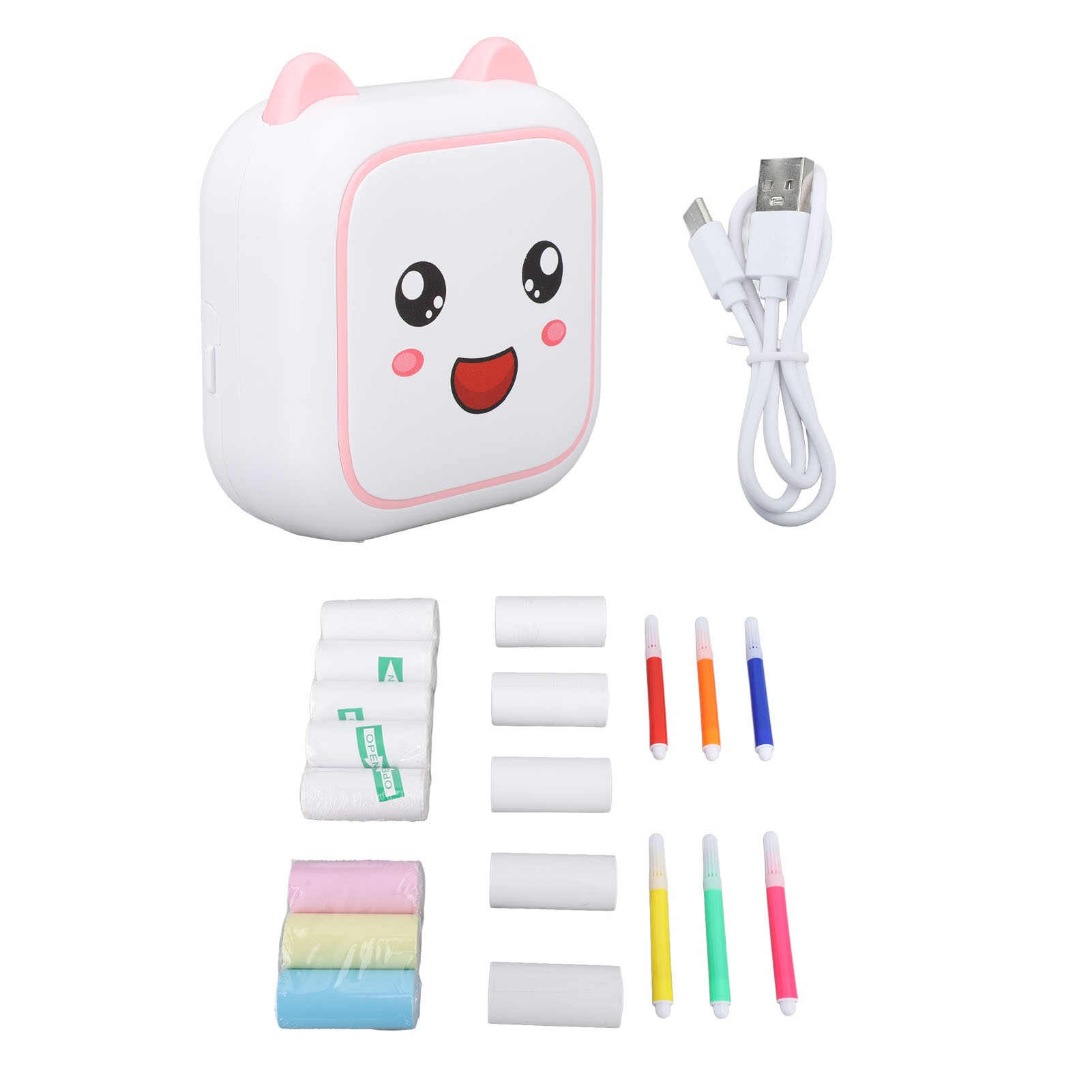 Mini Wireless Bluetooth Thermal Sticker Printer for Kids, Pocket Portable, Ink-Free, N