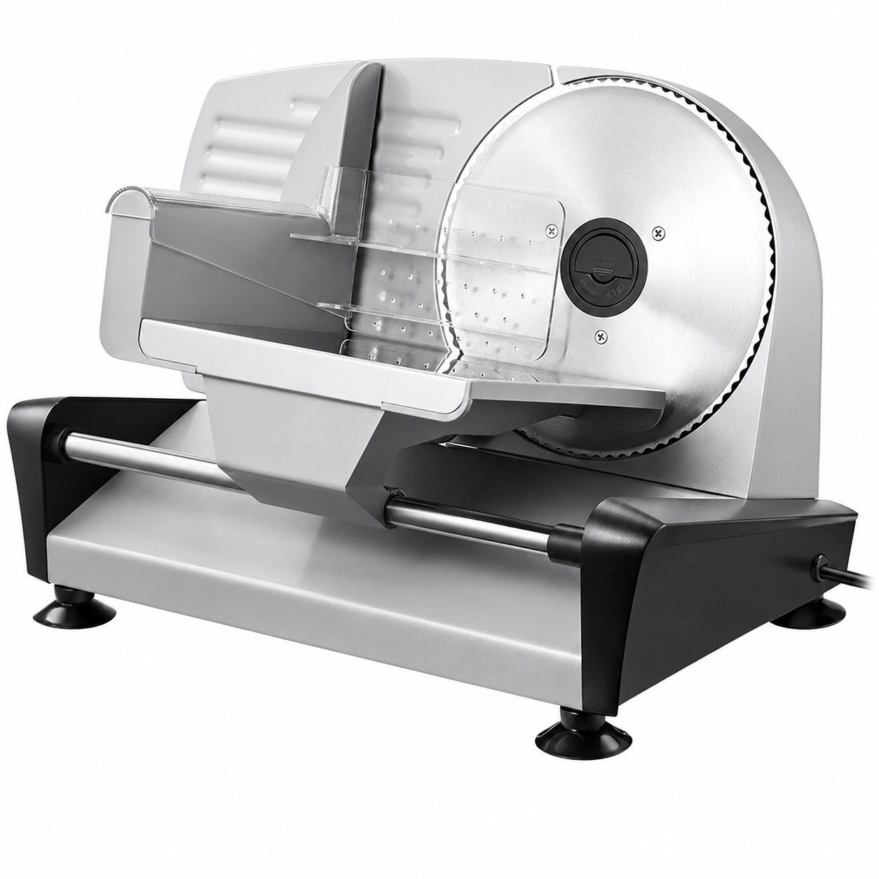 200W Electric Meat Slicer, 7.5" Stainless Steel Blade, Adjustable Thickness 0-15mm, fo